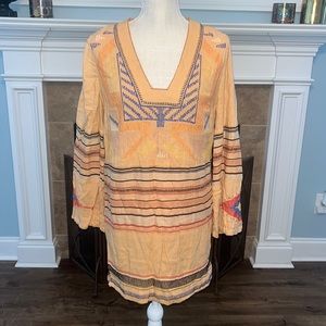 Free People Embroidered Tribal Aztec Bohemian Tunic